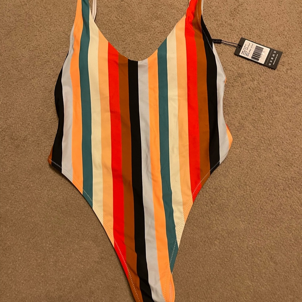 Striped Multi-Color One-Piece Swimsuit